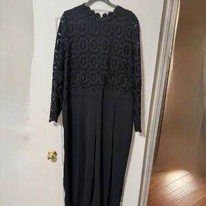 Eloquii Black long-sleeve jumpsuit